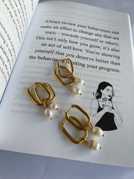 Argolas com Pendente Pérola