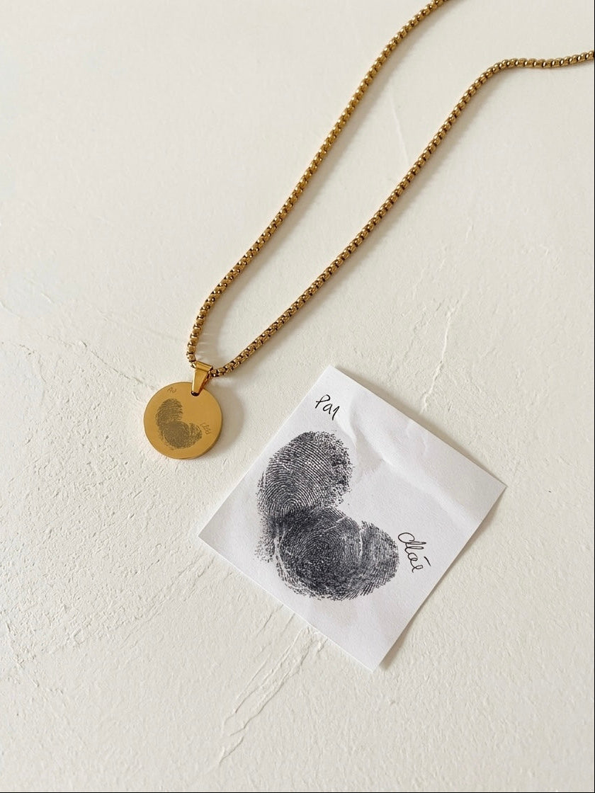 Colar Impressão Digital - Personalizado em Aço